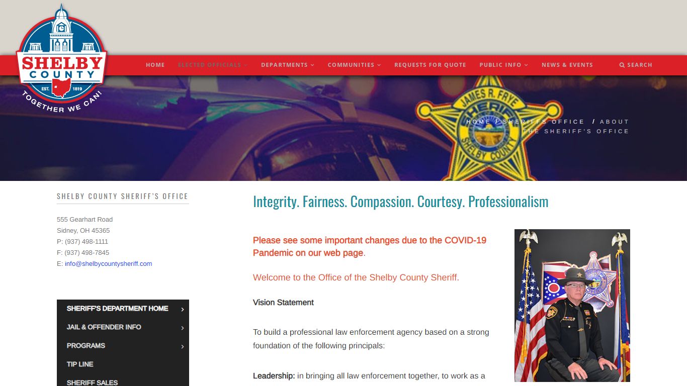 About the Sheriff’s Office – Welcome To Shelby County Ohio